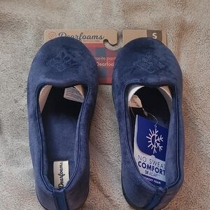 Dearfoams Navy Velvet Comfort Slippers